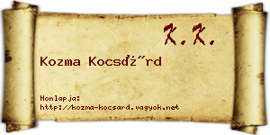 Kozma Kocsárd névjegykártya