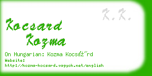 kocsard kozma business card